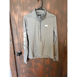 Pink Victoria's Secret Ultimate Quarter Zip Pullover Heather Grey Graphic Medium